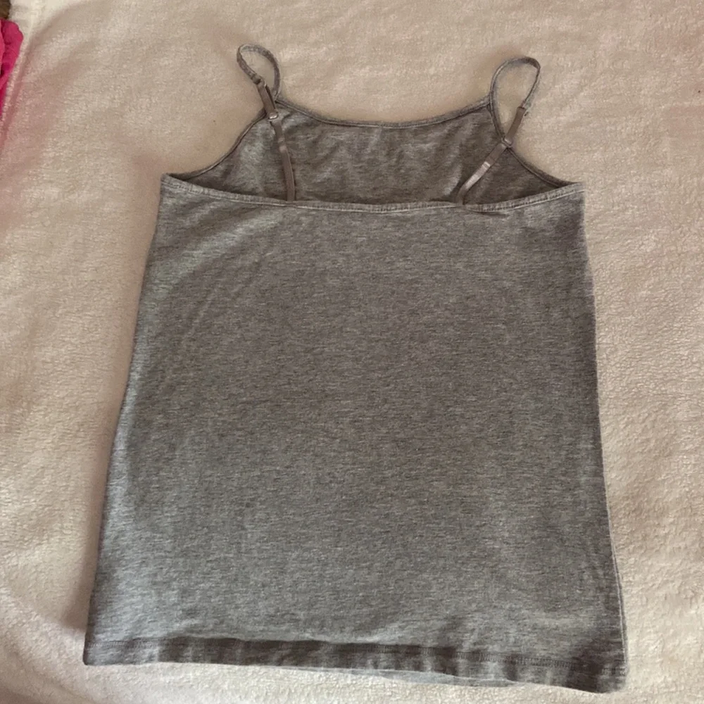 Grey rhinestone embellished camisole bra top with adjustable straps size L 10/12